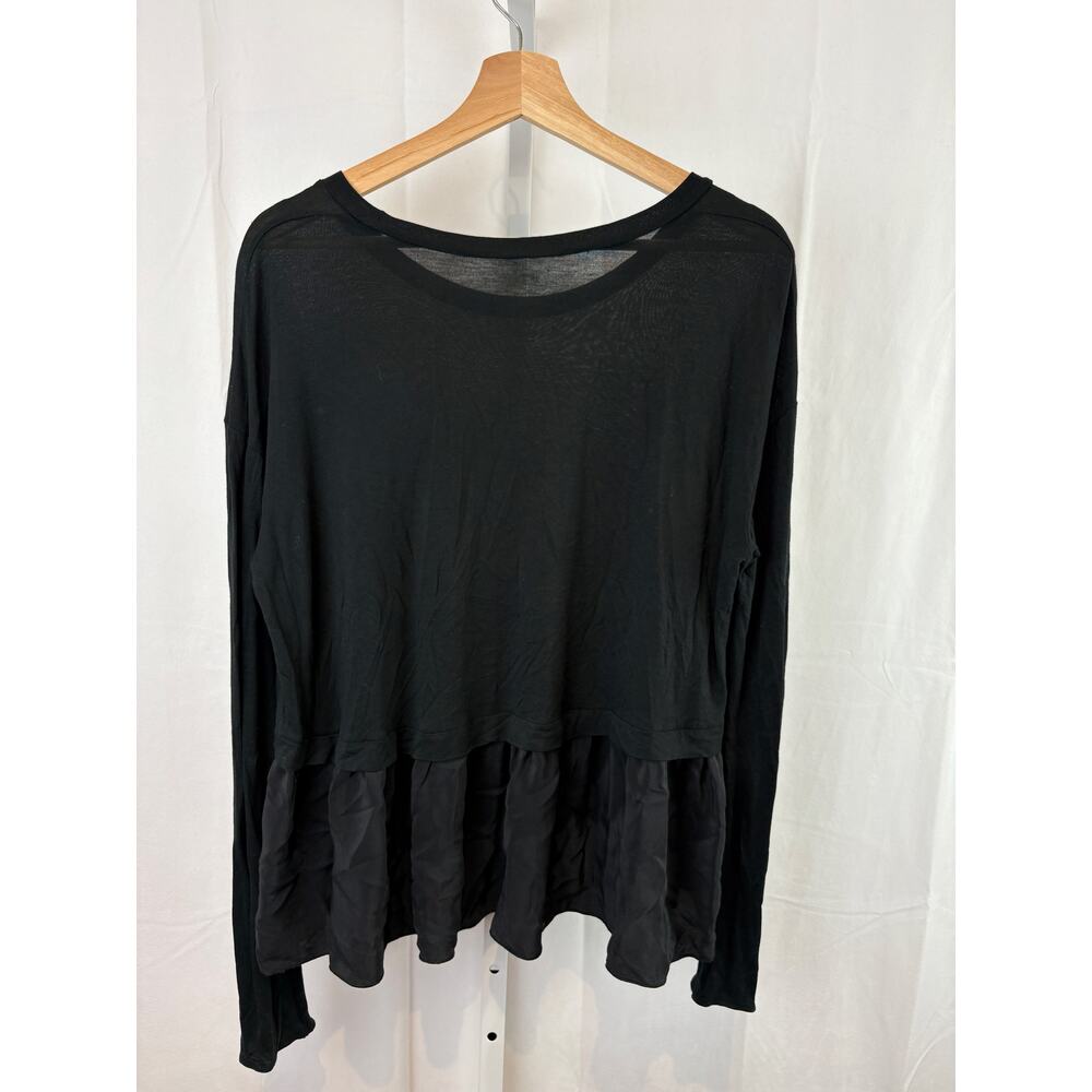 Wilfred Black Layered Ruffle Hem Long Sleeve Top - Picture 2 of 7